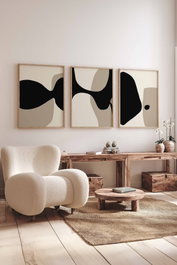 Wallity Artsycllct35 Conjunto de 3 Pinturas Decorativas Enmarcadas Multicolor